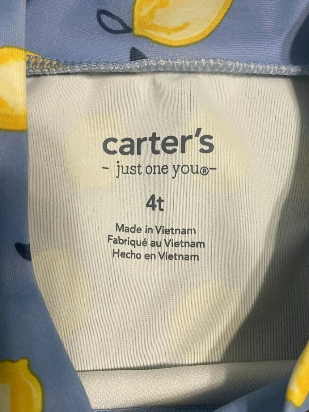 Carter's Blue Lemon Print Rashguard Two-Piece Swim Set